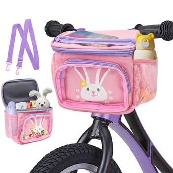 Taška na riadidlá Cyiecw pre detské bicykle s ramenným popruhom, predný košík na bicykel pre dievčatá a
