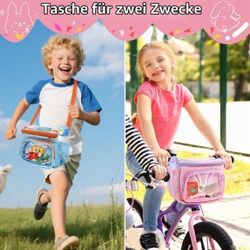 Taška na riadidlá Cyiecw pre detské bicykle s ramenným popruhom, predný košík na bicykel pre dievčatá a