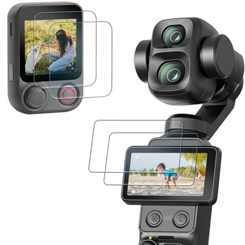 Sada ochranných fólií AMAZEAR pre DJI Osmo Pocket 4P a Osmo Mobile 8P (4 kusy) - 2x tvrdené sklo