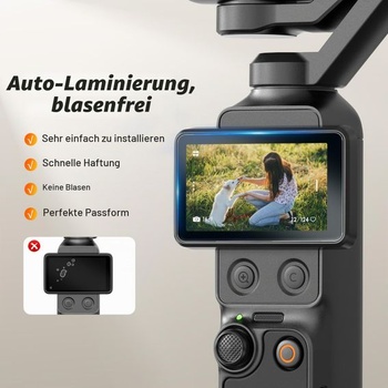 Sada ochranných fólií AMAZEAR pre DJI Osmo Pocket 4P a Osmo Mobile 8P (4 kusy) - 2x tvrdené sklo