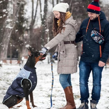 Kabátik pre psov SRJEQC námornícka modrá 4XL