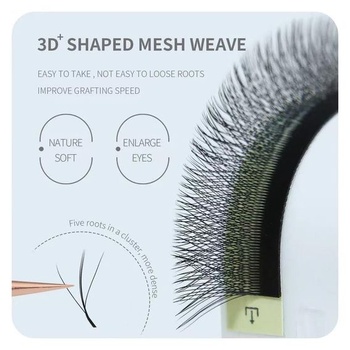 Wimpern Extensions 3D W (3D+čierna, 0,07C, 8-15mm) čierna 0,07C 8-15mm