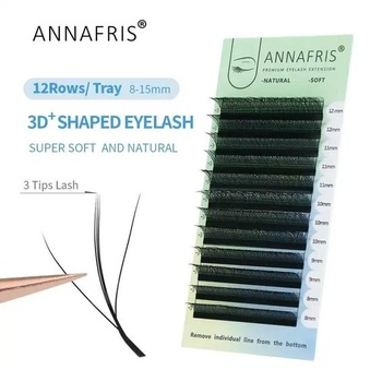 Wimpern Extensions 3D W (3D+čierna, 0,07C, 8-15mm) čierna 0,07C 8-15mm