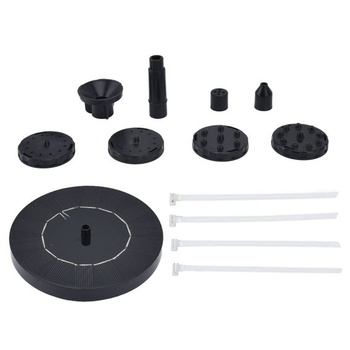 Solární fontána 130 mm, 6 trysek, pevný držák, baterie