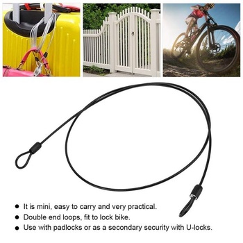 Bezpečnostný kábel Loop cable s očkami pre bicykle a kolobežky, vnútorný oceľový drôt, vonkajší