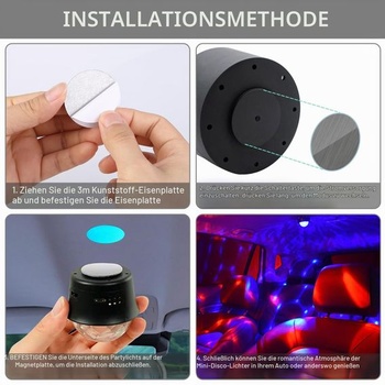 Mini disko gule, Sada 4 LED disko svetiel, Párty svetla, Svetlá na disko guľu, Disko párty svetla,