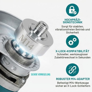 Adaptér X-Lock na M14, sada adaptérov X-Lock, rýchloupínacia matica M14, adaptér X-Lock s poistnou