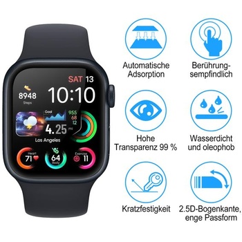 Ochranná fólie Elecshion pro Apple Watch Series 1/2/3 42 mm, tvrdost 9H, odolná proti poškrábání