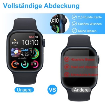 Ochranná fólie Elecshion pro Apple Watch Series 1/2/3 42 mm, tvrdost 9H, odolná proti poškrábání