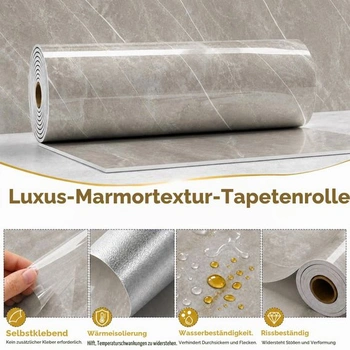Samolepiace dlaždice, mramorový vzhľad, 40 x 300 cm, mramorová tapeta, hrúbka 2,3 mm, 01