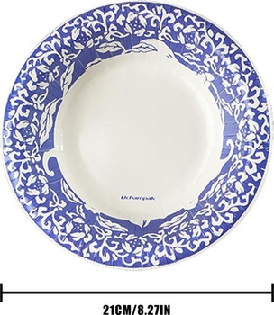 Jednorazové kartónové misky, 470 ml, 50 kusov, elegantný porcelánový design, robustný a vhodné do