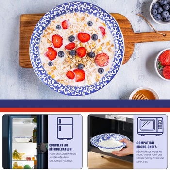 Jednorazové kartónové misky, 470 ml, 50 kusov, elegantný porcelánový design, robustný a vhodné do