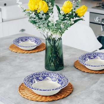 Jednorazové kartónové misky, 470 ml, 50 kusov, elegantný porcelánový design, robustný a vhodné do