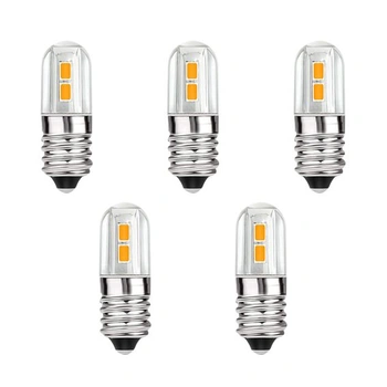 5 ks E10 LED žiaroviek 6V, AC/DC 6V 0,3W, 3000K teplá…