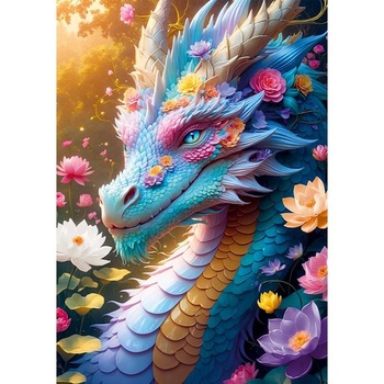 Trefl - Puzzle s 1000 dílky, Barevný drak, Klasické puzzle