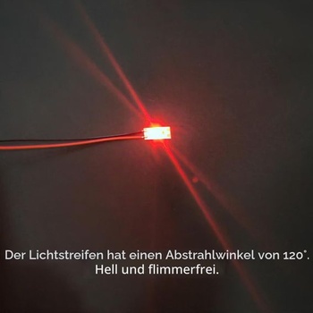 YIXISI 25 kusov 17mm predpripravených LED pásikov, 2835 SMD LED, 12-18V, červené, modelárske LED