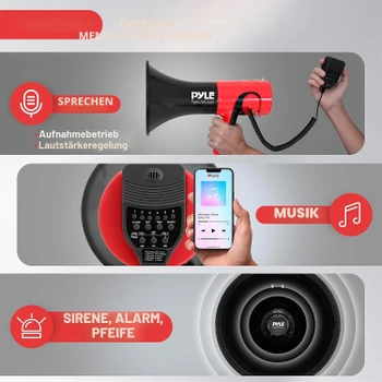 Megafon Pyle se sirénou BLUETOOTH
