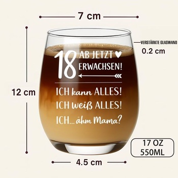 Darček k 18. narodeninám pre dievča, poháre na víno s objemom 550 ml s nápisom 