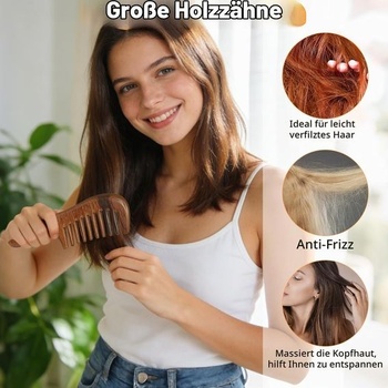 Sada 2 drevených hrebeňov, santalové drevo, masívne drevo. 2 hrebene na vlasy zo santalového dreva.