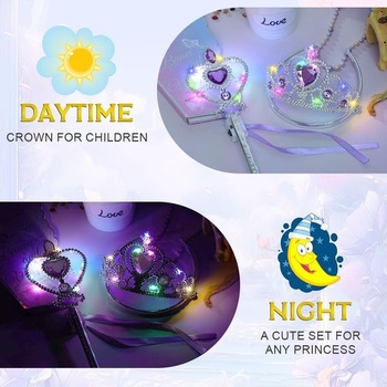 AUYAO Kouzelný kostým princezny, sada doplňků pro kostýmy, LED princeznovské šperky pro dívky,