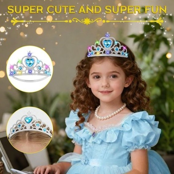 AUYAO Kúzelný kostým princeznej, sada doplnkov pre kostýmy, LED princeznovské šperky pre dievčatá,