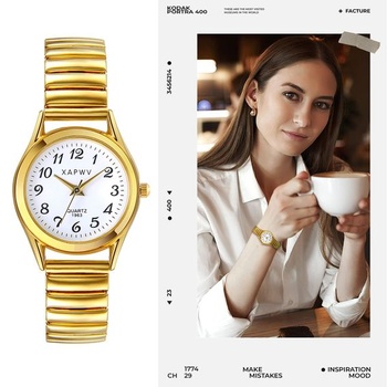 Dámské náramkové hodinky JewelryWe, elegantní analogové quartzové hodinky s digitálním ciferníkem a