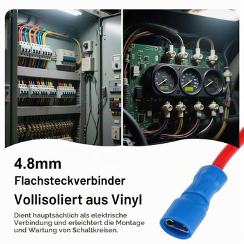 Káblová svorka Heschen pre 1,5–2,5 mm² (16–14 AWG), FDFD2-187, vinylová, plne izolovaná, 4,8 x 0,5