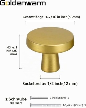 Sada 5 kusov nábytkových úchytiek Goldenwarm vo farbe šampanského bronzu, vintage nábytkové úchytky na