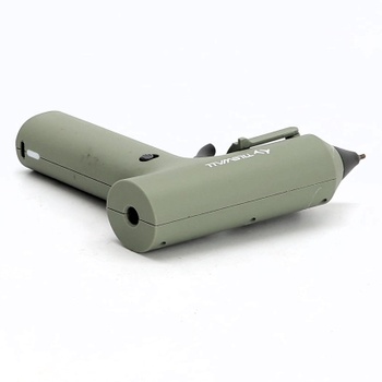 Tavná pištoľ Tilswall s batériou 2000 mAh a 20 lepiacimi tyčinkami, 7×140 mm, zelená olivová