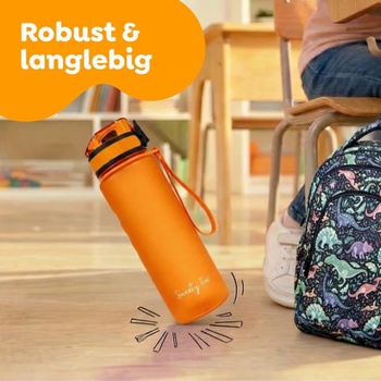 Sweety Fox - Detská fľaša na pitie vhodná na perlivé nápoje 500ml - Oranžová