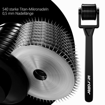 Mr.roller Valček na fúzy 0,5 mm, Derma valček na vlasy, Valček na fúzy pre rast fúzov,