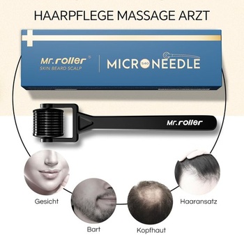 Mr.roller Valček na fúzy 0,5 mm, Derma valček na vlasy, Valček na fúzy pre rast fúzov,
