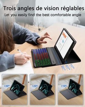Podsvícená klávesnice a myš pro iPad 9./8./7. generace (9./2021, 8./2020, 7./2019) 10,2 palce/iPad