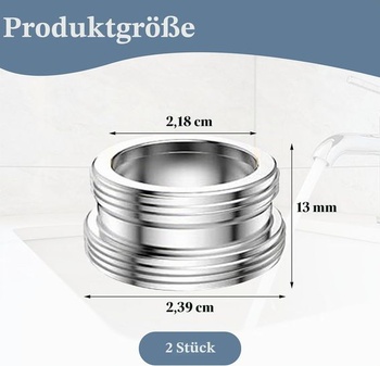 Adaptér na kohoutek M24 na M22, 2 kusy, pro hadice, filtr vody z kohoutku