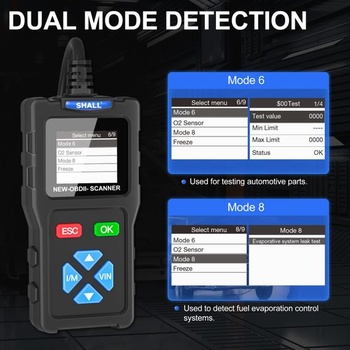 Skener/čítačka chybových kódov SHALL T100 OBD2 na testovanie motorov automobilov – diagnostický nástroj