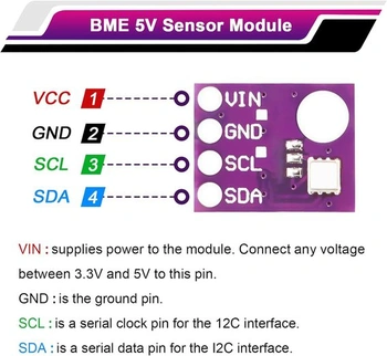 Barometrický senzor BME-280 pro teplotu, vlhkost a tlak vzduchu, senzor vlhkosti BME 5V, modul IIC