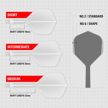 Target Darts Target K-Flex Integrated Vol. v Darto and Arbres, Blanco, Media Tige (33mm), No.6