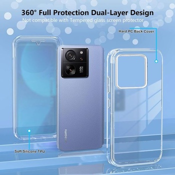 Pouzdro na telefon pro Xiaomi 14, průhledné silikonové pouzdro s vestavěnou ochranou displeje,
