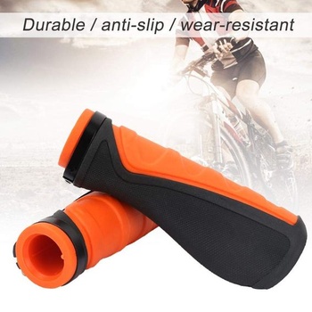 Ergonomické rukoväte riadidiel Yosoo Health Gear, protišmykové gumové rukoväte v oranžovej a čiernej