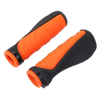 Ergonomické rukojeti řídítek Yosoo Health Gear, protiskluzové gumové rukojeti v oranžové a černé