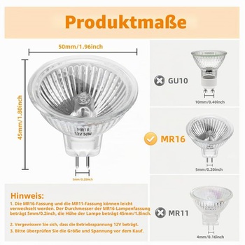 Morotty 8dielne balenie halogénových bodových žiaroviek MR16 GU5.3 12V 50W, 600LM, teplá biela 2700K,