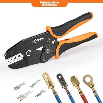 Krimpovací kleště KF CPTEC pro otevřené a neizolované konektory/ploché konektory AWG 22-10 –