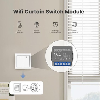 Chytrý WiFi modul spínače rolet s procentuální funkcí, WiFi spínač rolet pro motory rolet s Alexou,