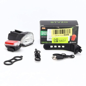 Sada LED svetiel na bicykel Tekwet, 100 LUX spĺňajúci normu StVZO, dobíjací cez USB, vodotesné