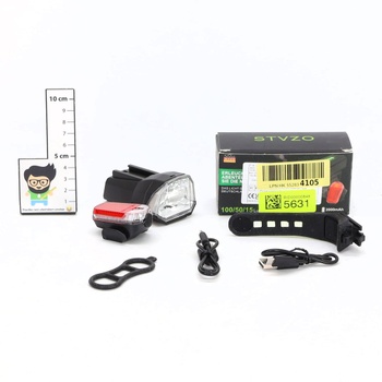 Sada LED svetiel na bicykel Tekwet, 100 LUX spĺňajúci normu StVZO, dobíjací cez USB, vodotesné