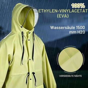 AUYAO Dlouhý pláštěnka, dlouhá větrovka pro ženy, nepromokavá zelená M