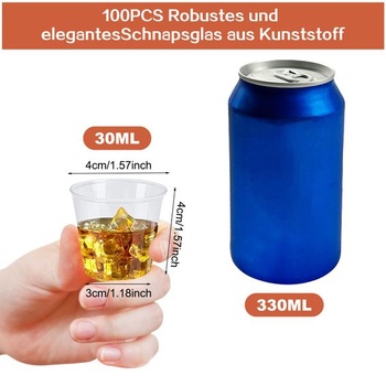 Plastové panáky Lovesmile, 100 kusů, 30 ml, opakovaně použitelné, vhodné na želé, dezert, nápoje,