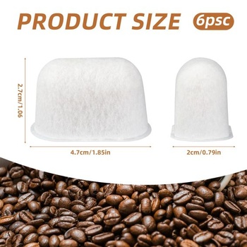 Súprava 6 vodných filtrov kompatibilných s espresso kávovarmi Breville BWF100, náhradné filtre z