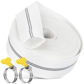 Zosilnená hadica 1 1/4 palca plochá hadica pre čerpadlo, hadica 32 mm 10 m s 2 sponami, priemyselná