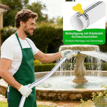 Zosilnená hadica 1 1/4 palca plochá hadica pre čerpadlo, hadica 32 mm 10 m s 2 sponami, priemyselná